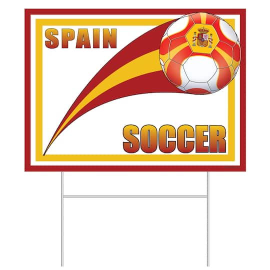 11.5" x 15.5" Spain Soccer Plastic Yard Sign